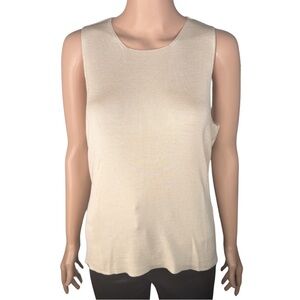 NWT Harold’s Ivory Silk Sleeveless Knit Shell Size L